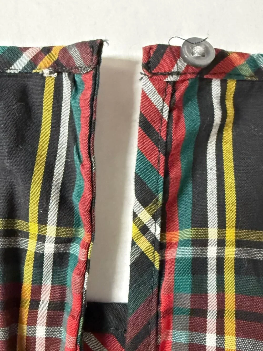 J Crew Stewart‎ Tartan Plaid Puff-Sleeve Top Women's Size XS Black Red AG864